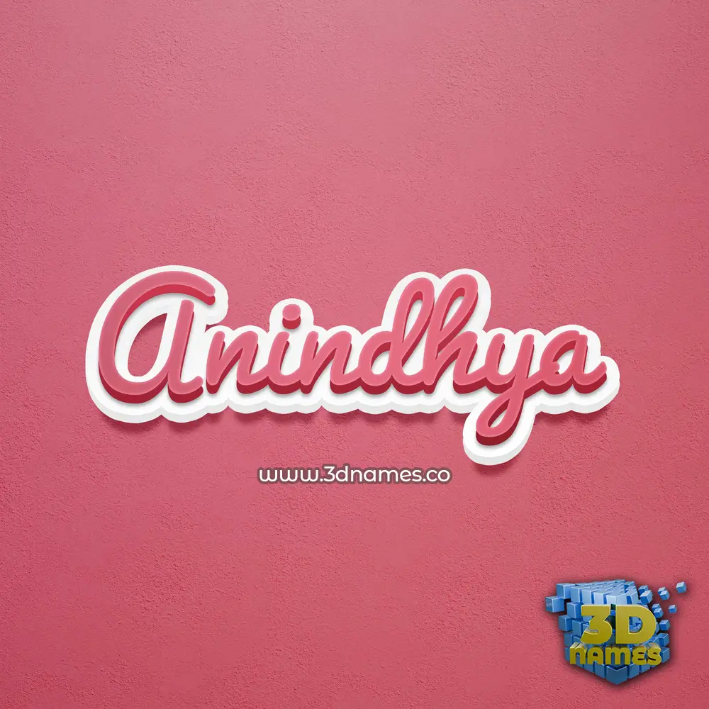 anindhya in Red Scribble style - 3D name wallpaper