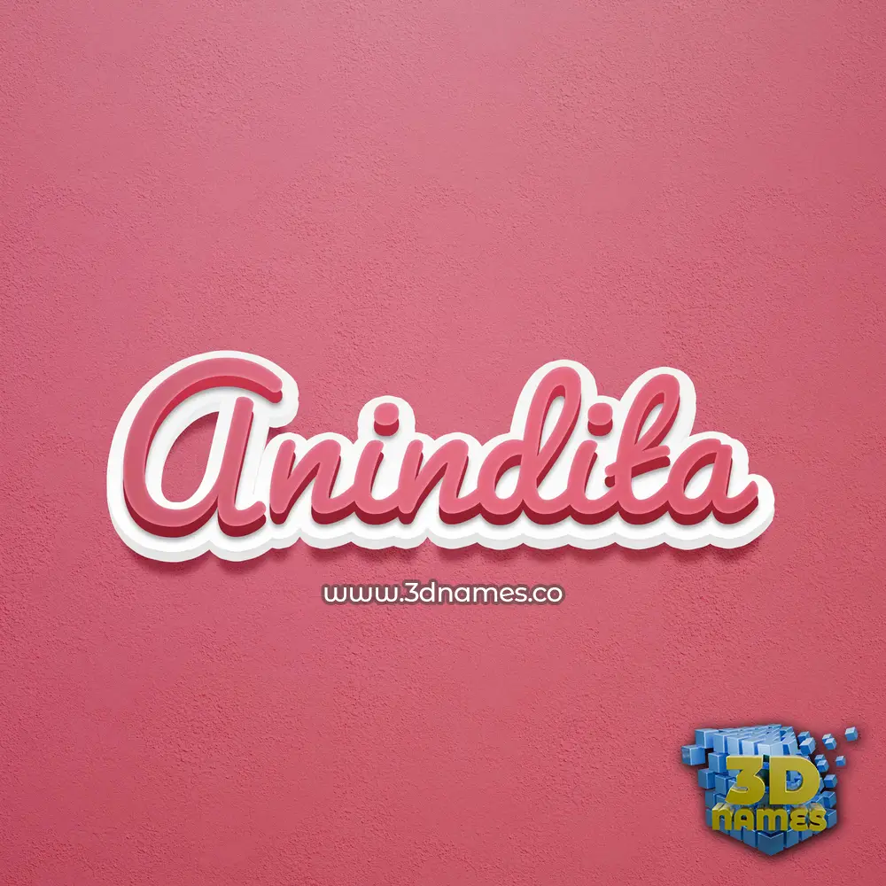 anindita in Red Scribble style - 3D name wallpaper