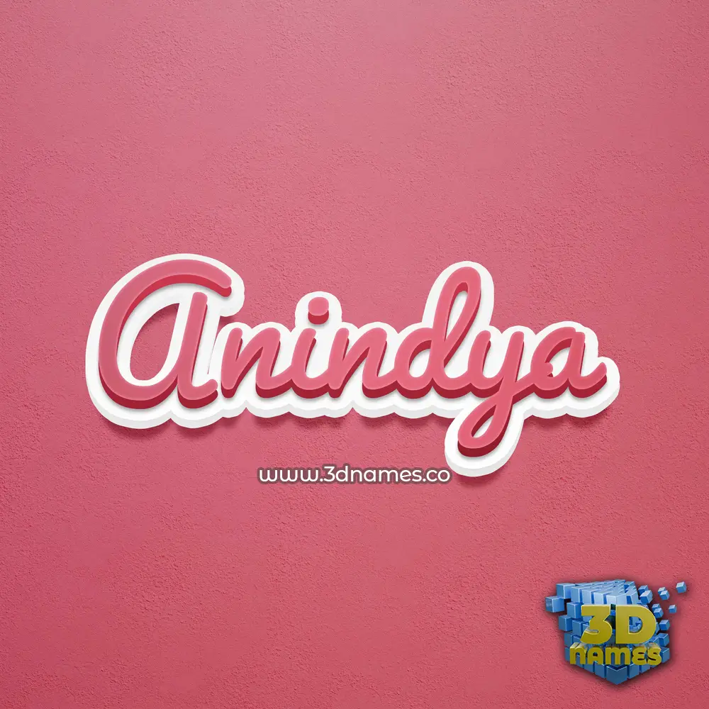anindya in Red Scribble style - 3D name wallpaper