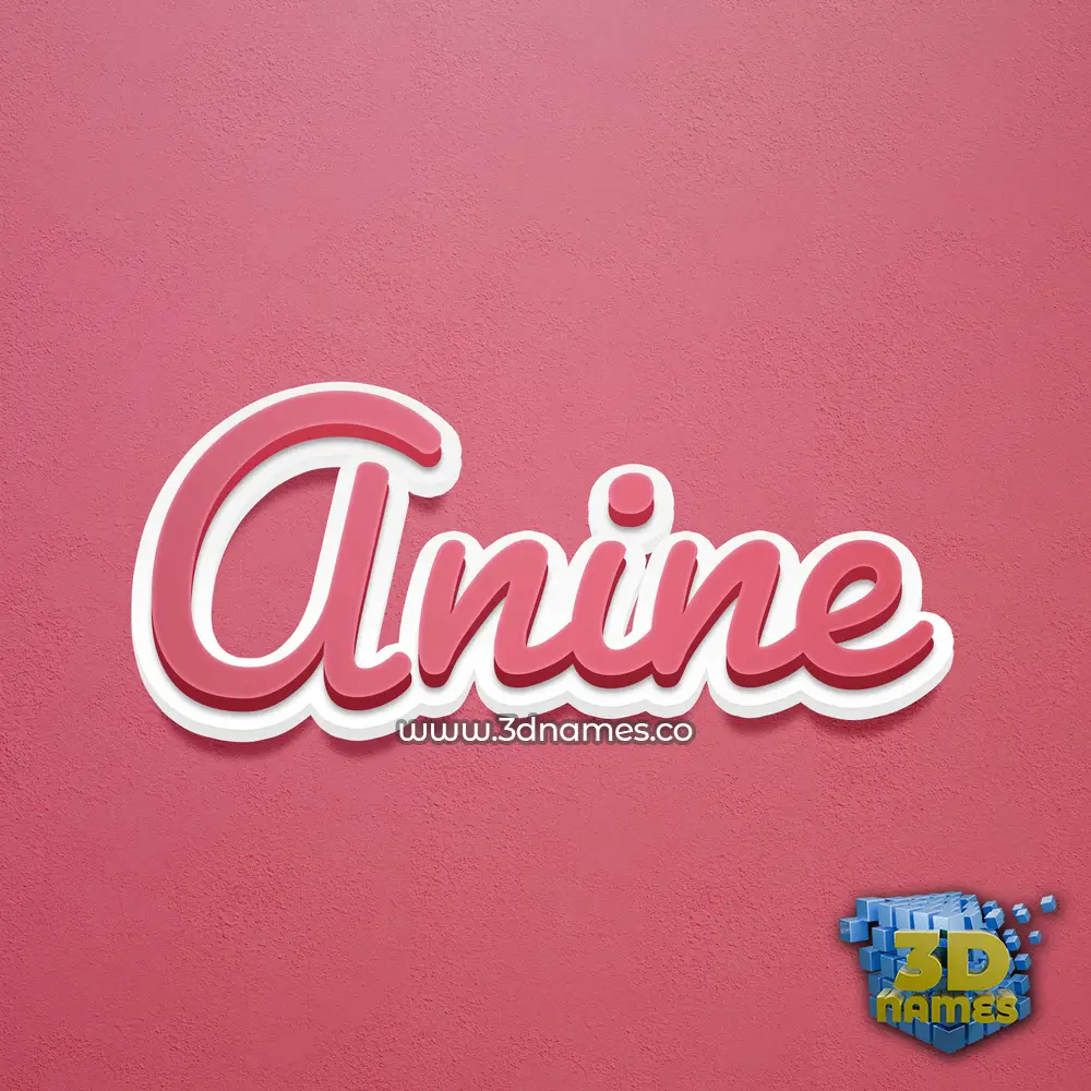 anine in Red Scribble style - 3D name wallpaper