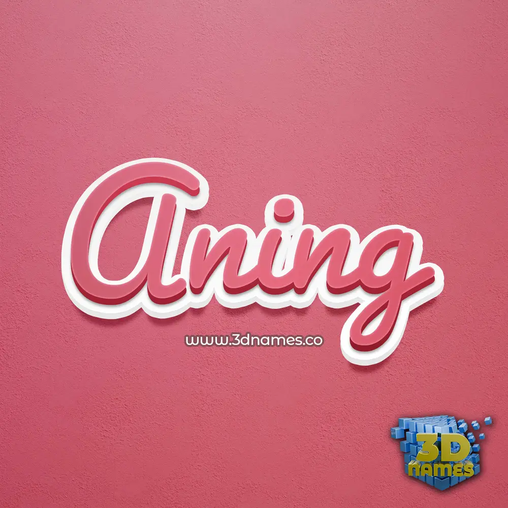 aning in Red Scribble style - 3D name wallpaper