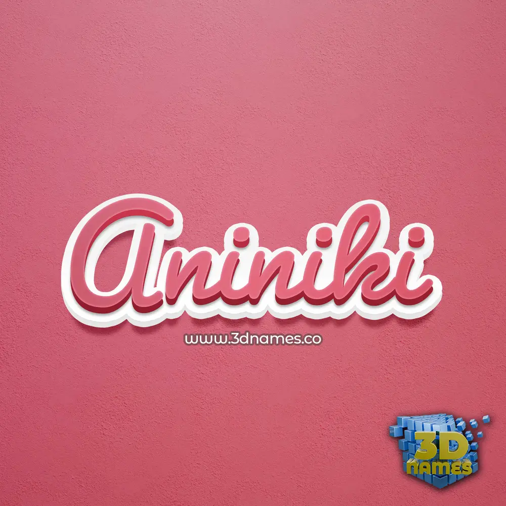 aniniki in Red Scribble style - 3D name wallpaper