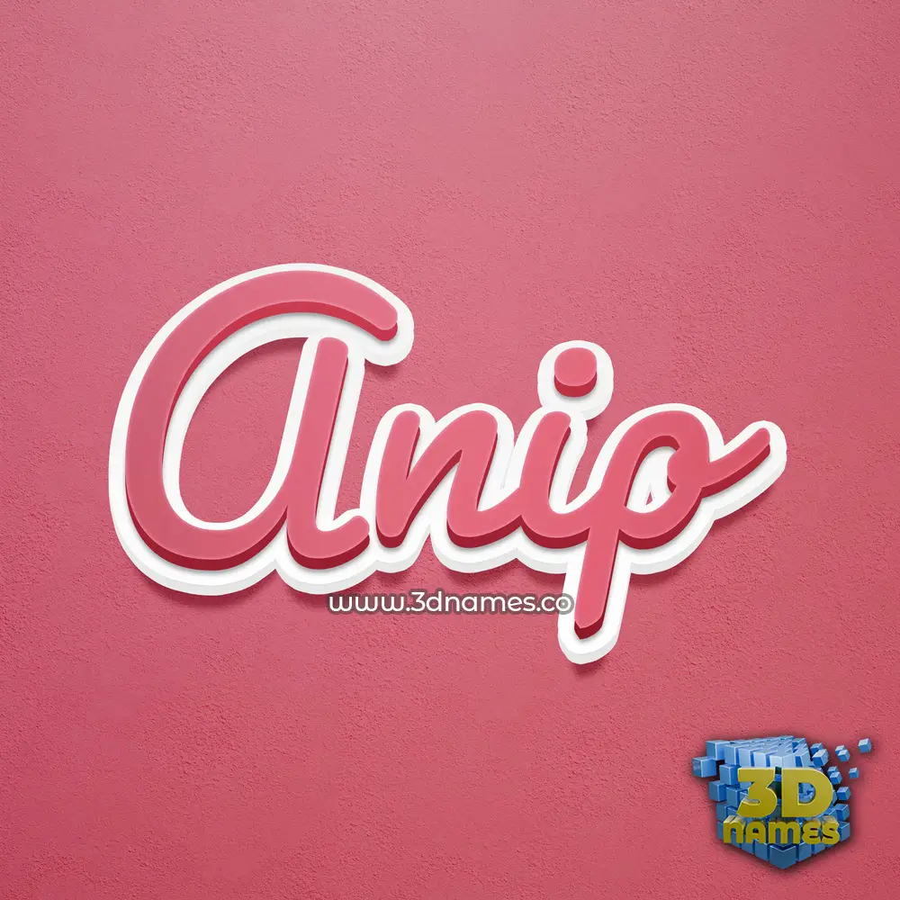 anip in Red Scribble style - 3D name wallpaper