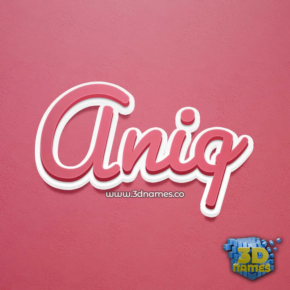 aniq in Red Scribble style - 3D name wallpaper