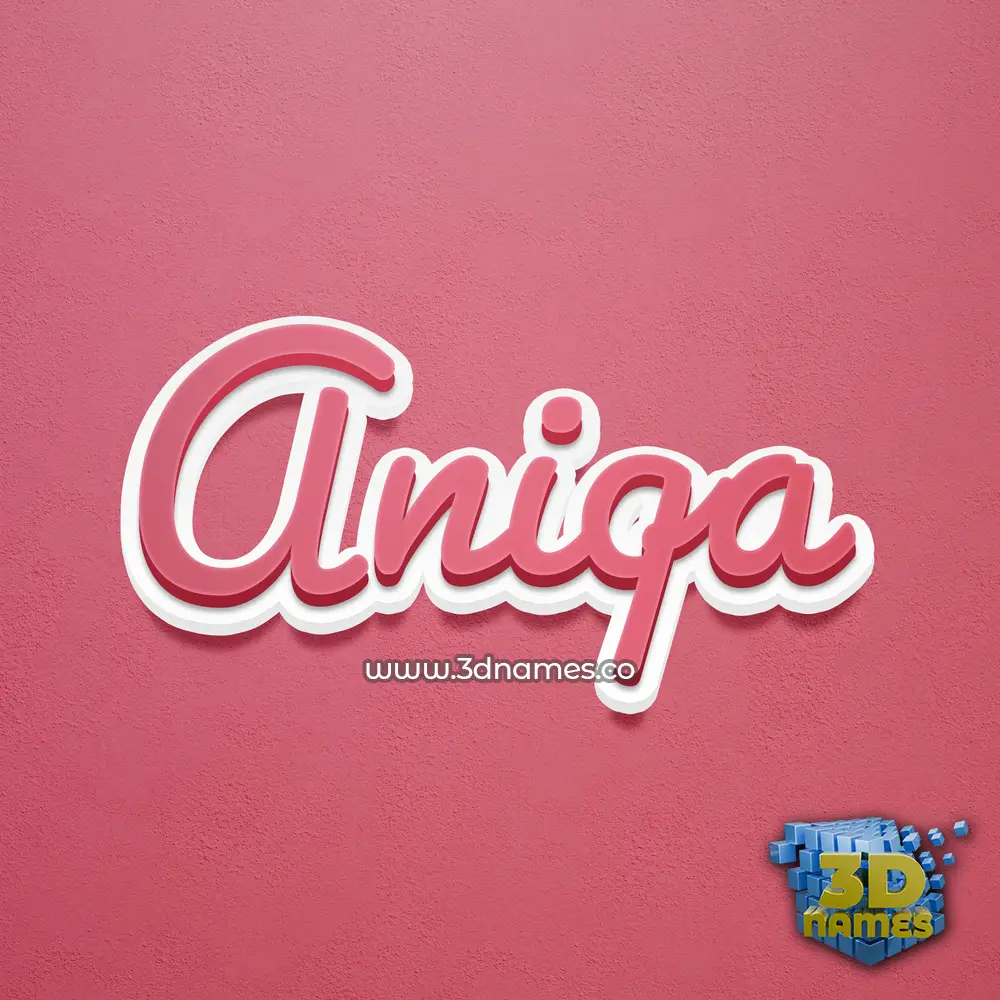 aniqa in Red Scribble style - 3D name wallpaper