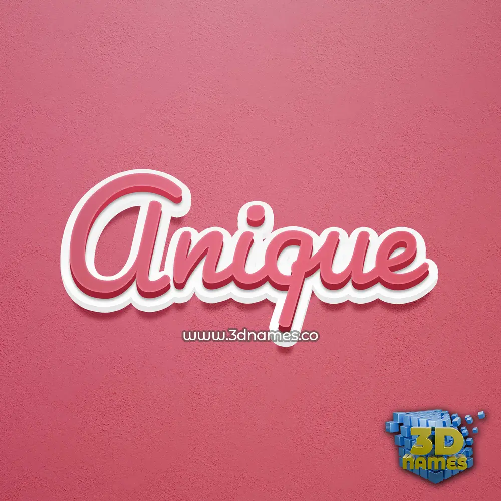 anique in Red Scribble style - 3D name wallpaper