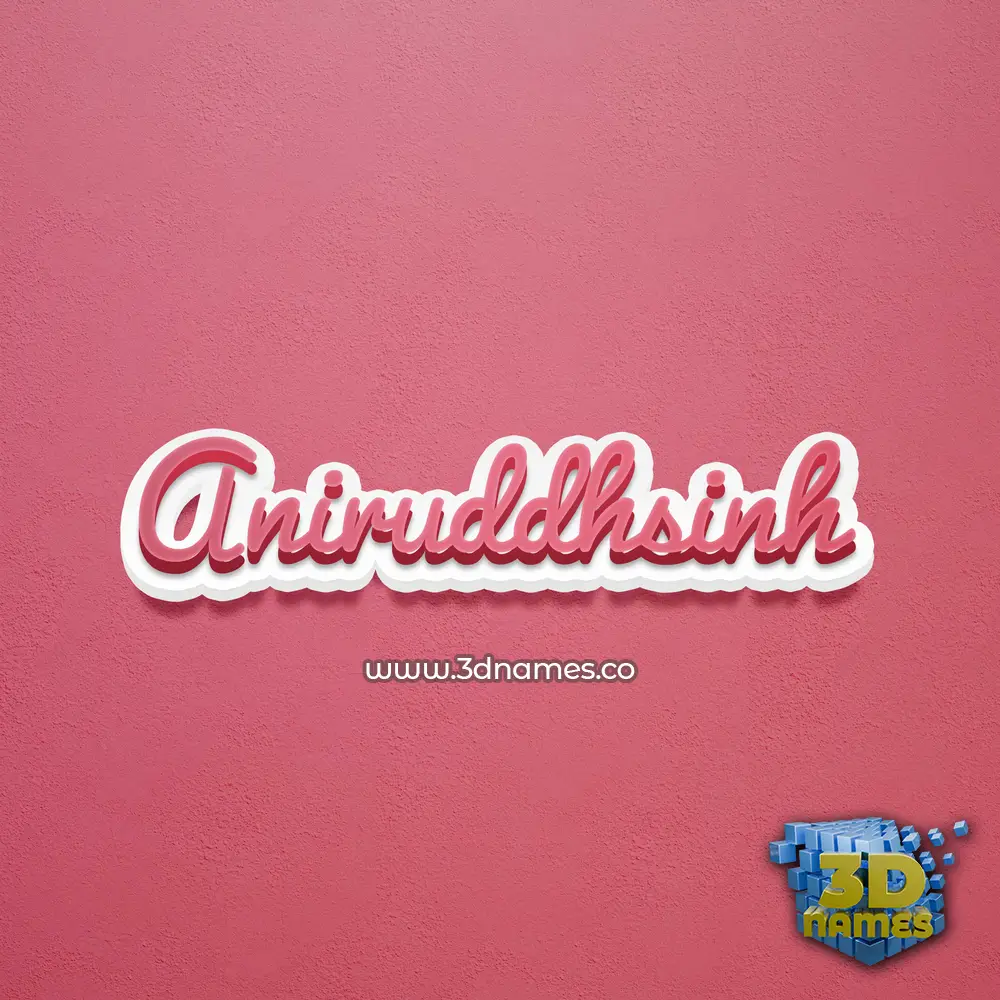 aniruddhsinh in Red Scribble style - 3D name wallpaper