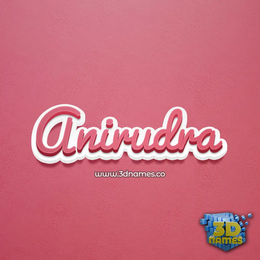anirudra in Red Scribble style - 3D name wallpaper