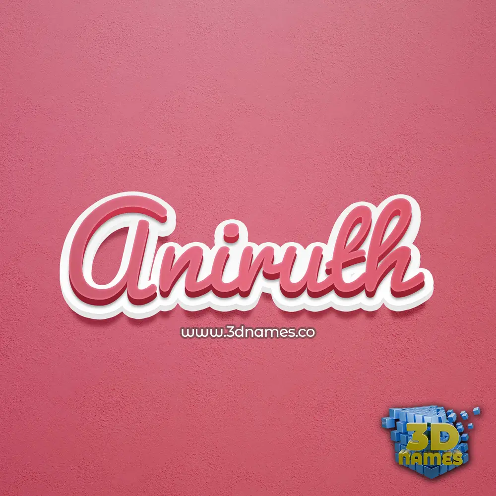 aniruth in Red Scribble style - 3D name wallpaper
