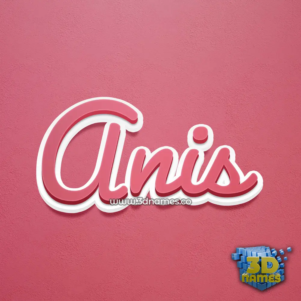 anis in Red Scribble style - 3D name wallpaper