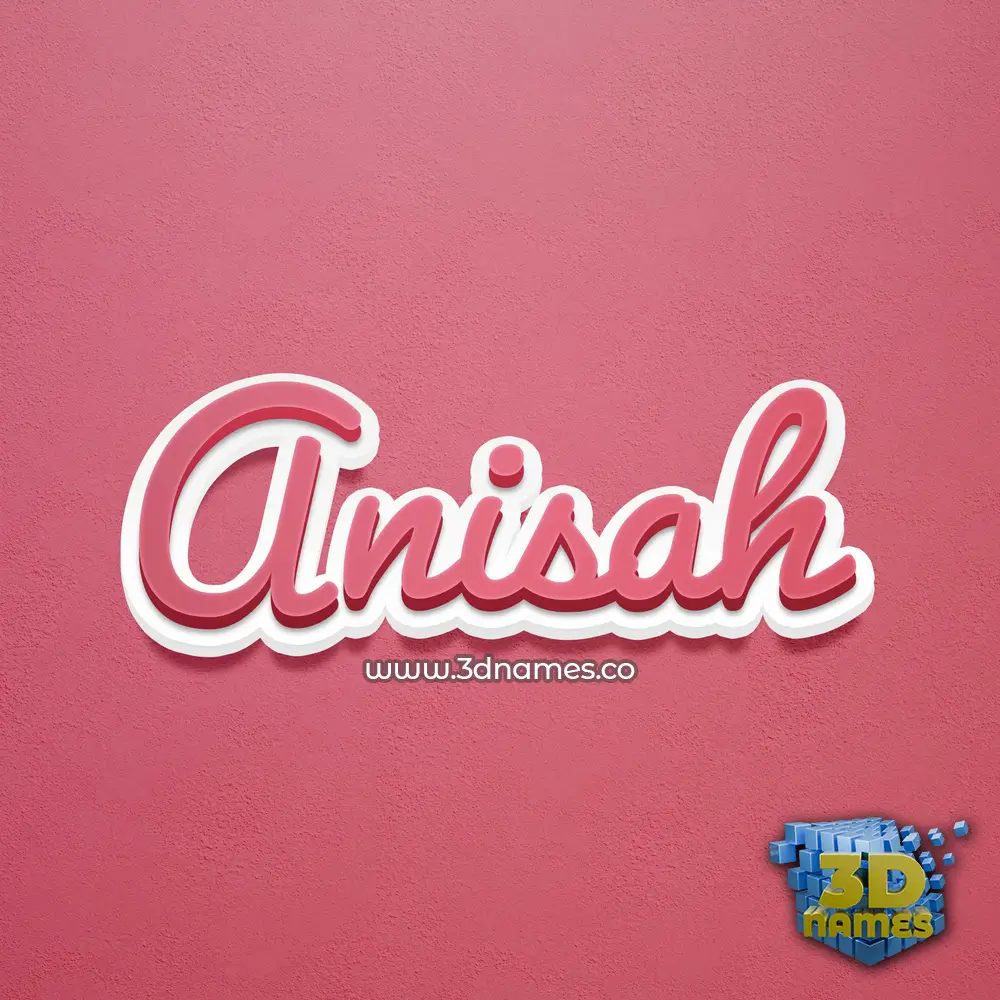 anisah in Red Scribble style - 3D name wallpaper