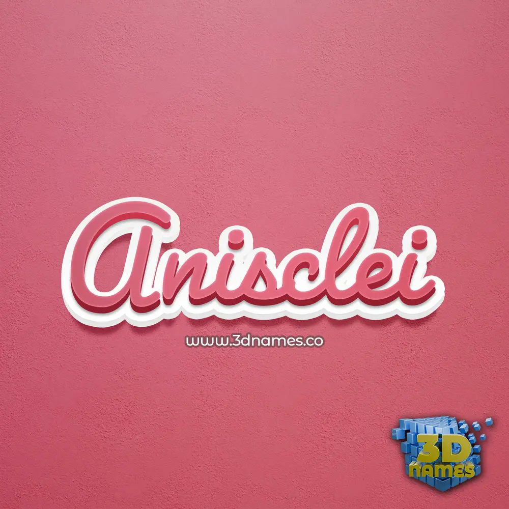 anisclei in Red Scribble style - 3D name wallpaper