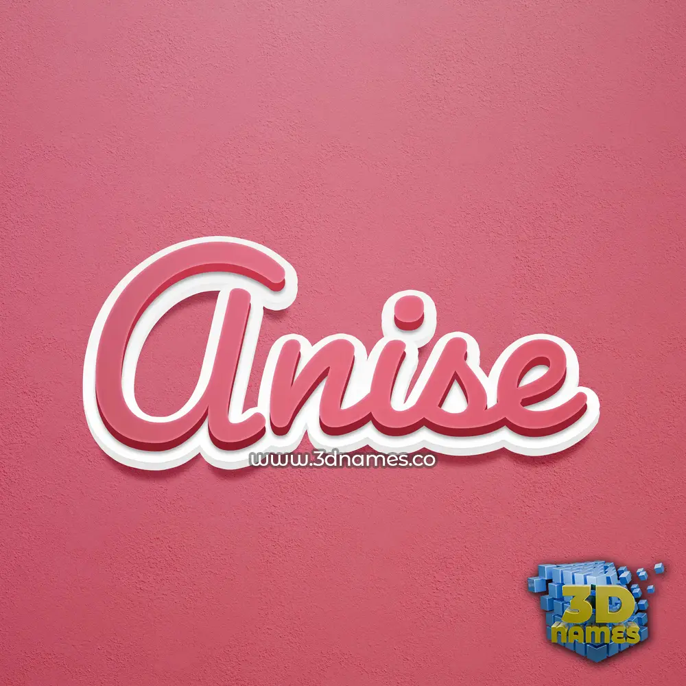anise in Red Scribble style - 3D name wallpaper