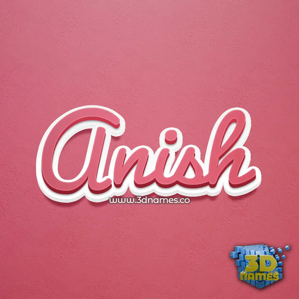 anish in Red Scribble style - 3D name wallpaper