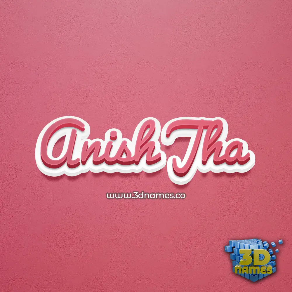 anish jha in Red Scribble style - 3D name wallpaper