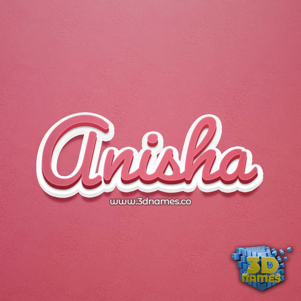 anisha in Red Scribble style - 3D name wallpaper