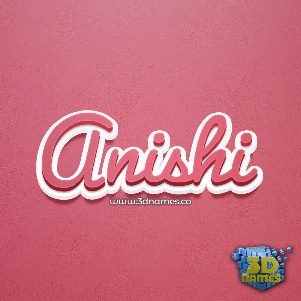 anishi in Red Scribble style - 3D name wallpaper