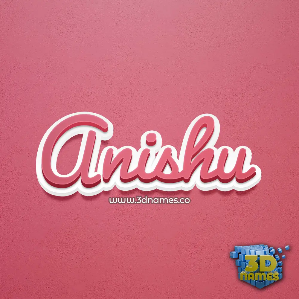 anishu in Red Scribble style - 3D name wallpaper