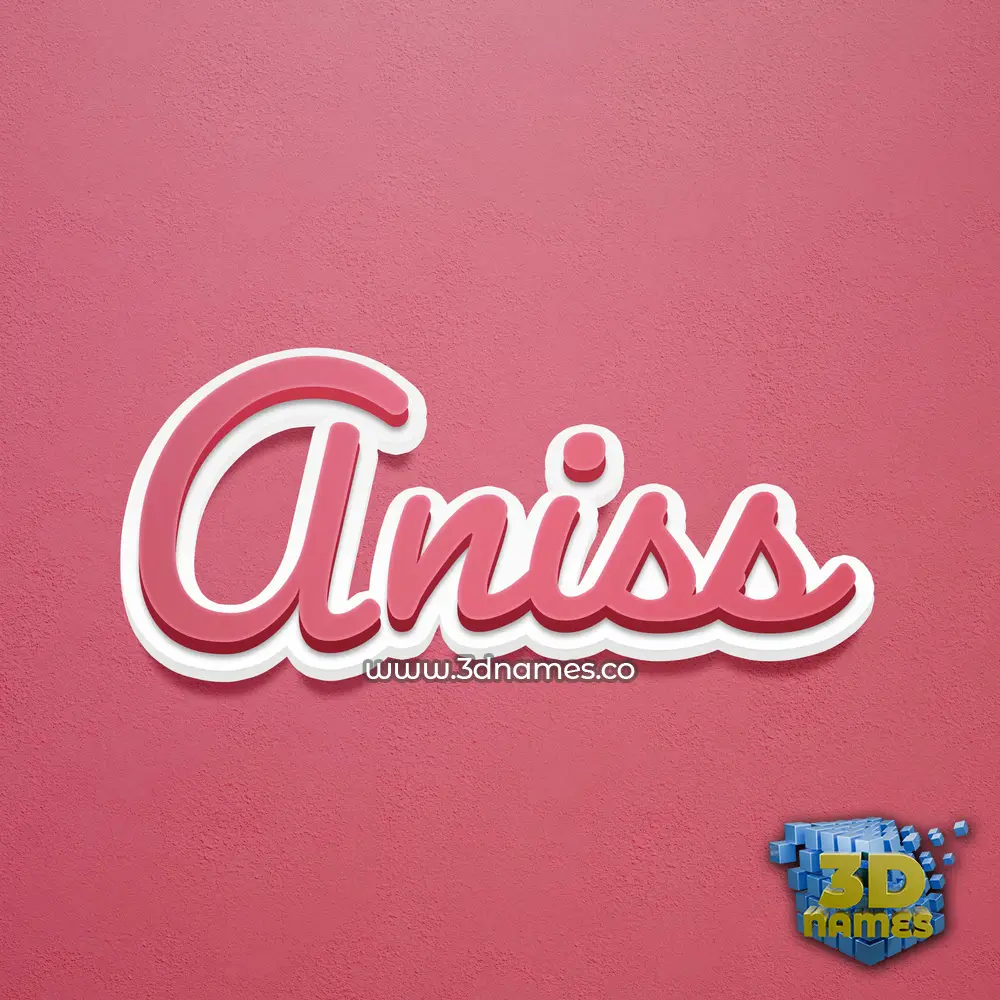 aniss in Red Scribble style - 3D name wallpaper
