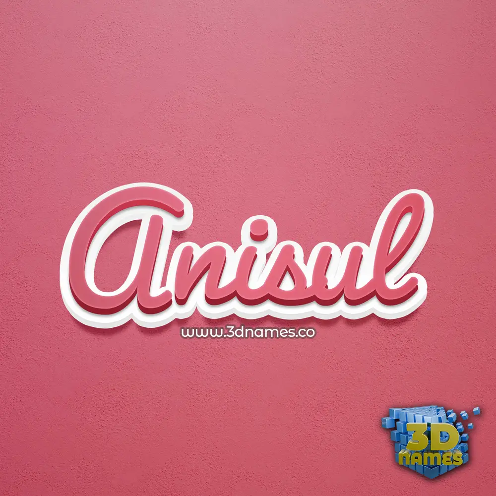 anisul in Red Scribble style - 3D name wallpaper
