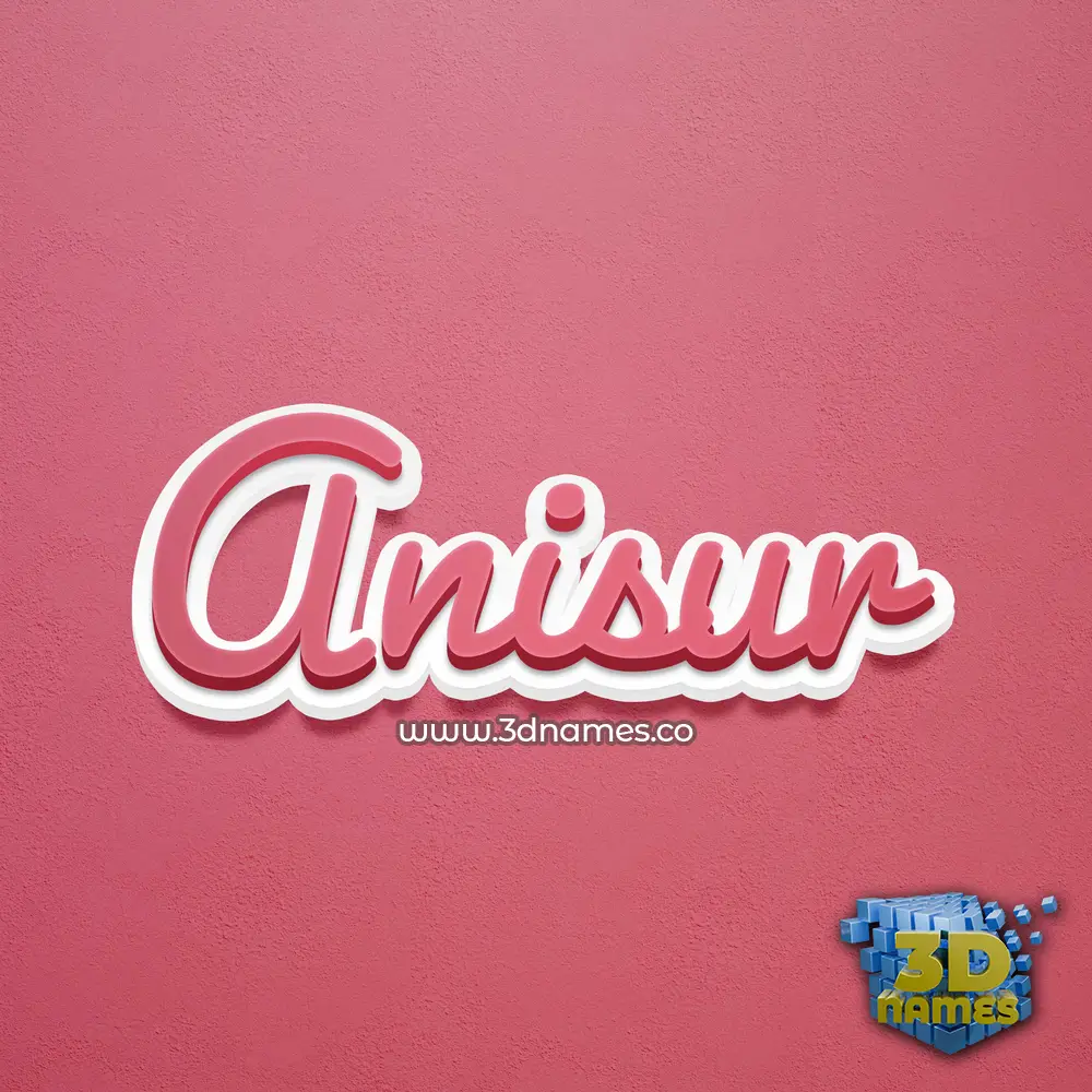 anisur in Red Scribble style - 3D name wallpaper