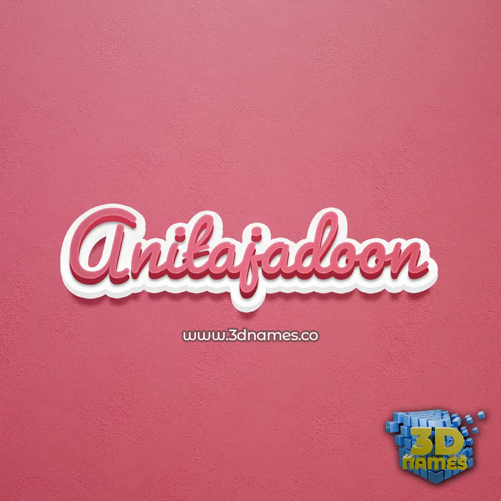 anitajadoon in Red Scribble style - 3D name wallpaper