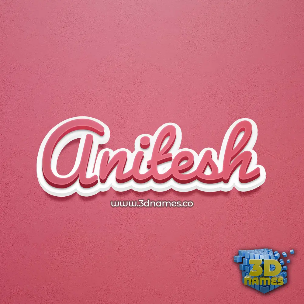 anitesh in Red Scribble style - 3D name wallpaper