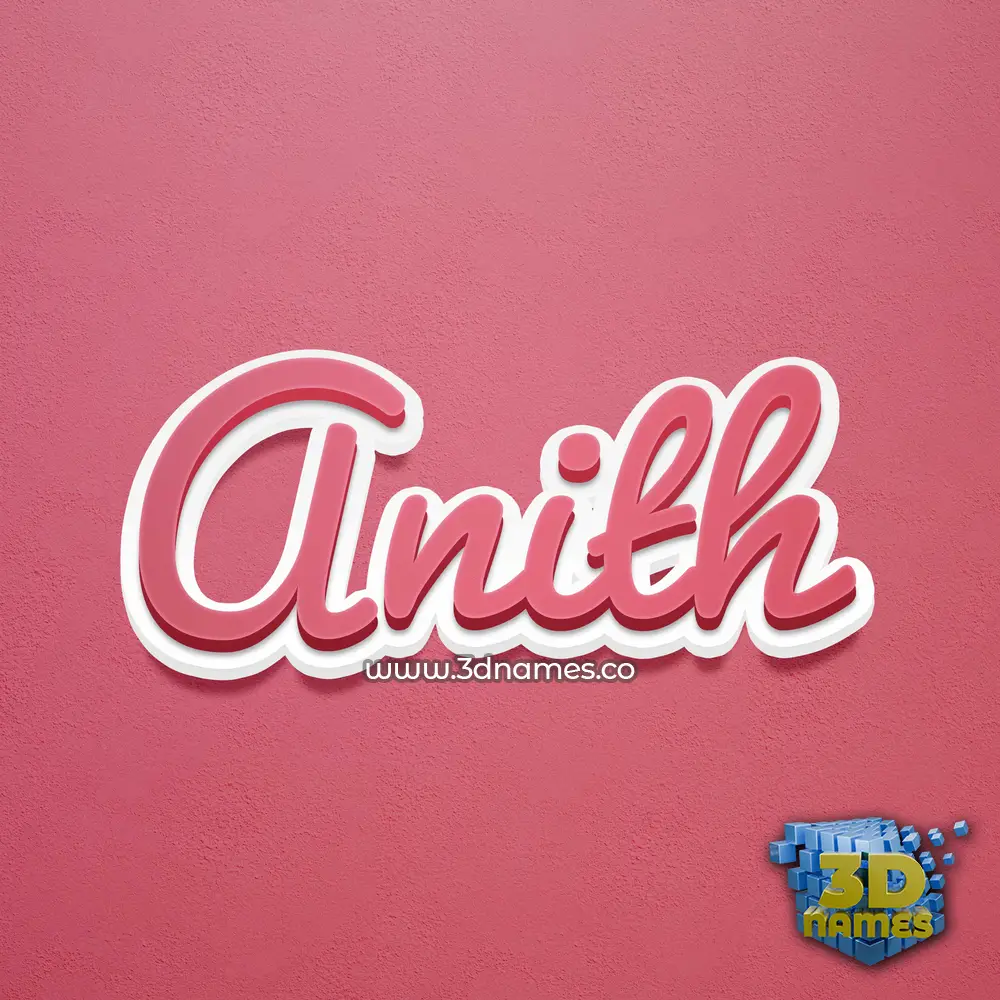 anith in Red Scribble style - 3D name wallpaper
