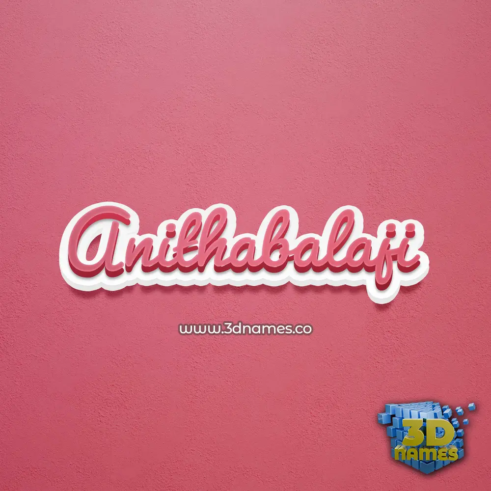anithabalaji in Red Scribble style - 3D name wallpaper