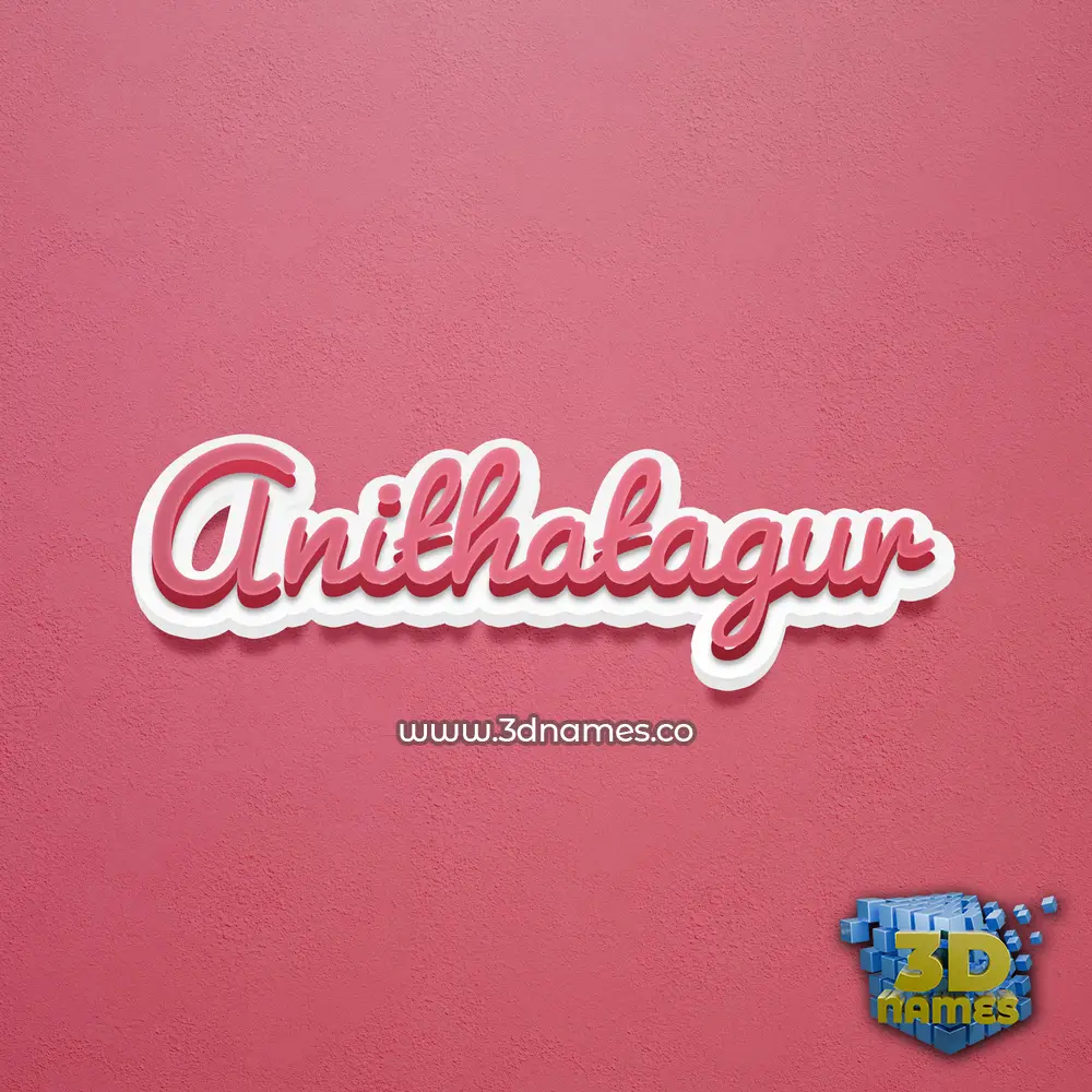 anithatagur in Red Scribble style - 3D name wallpaper