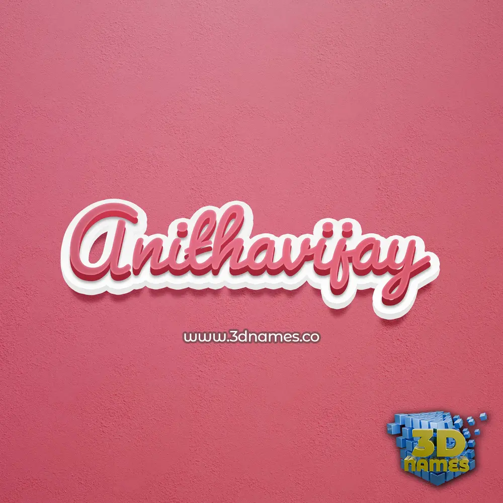 anithavijay in Red Scribble style - 3D name wallpaper