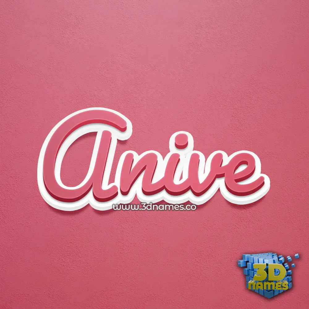 anive in Red Scribble style - 3D name wallpaper