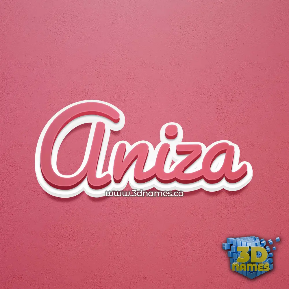 aniza in Red Scribble style - 3D name wallpaper