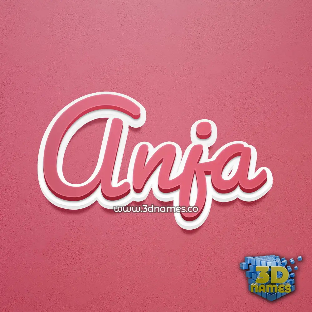 anja in Red Scribble style - 3D name wallpaper