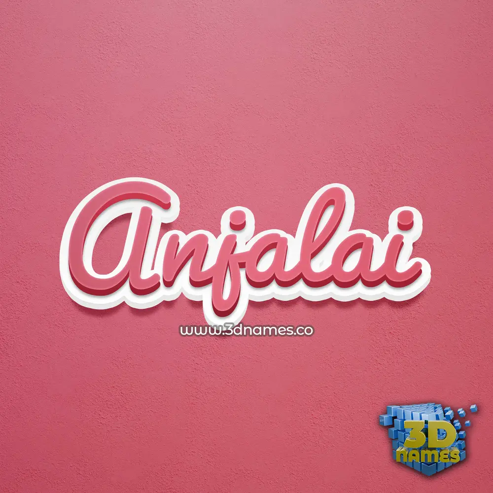 anjalai in Red Scribble style - 3D name wallpaper
