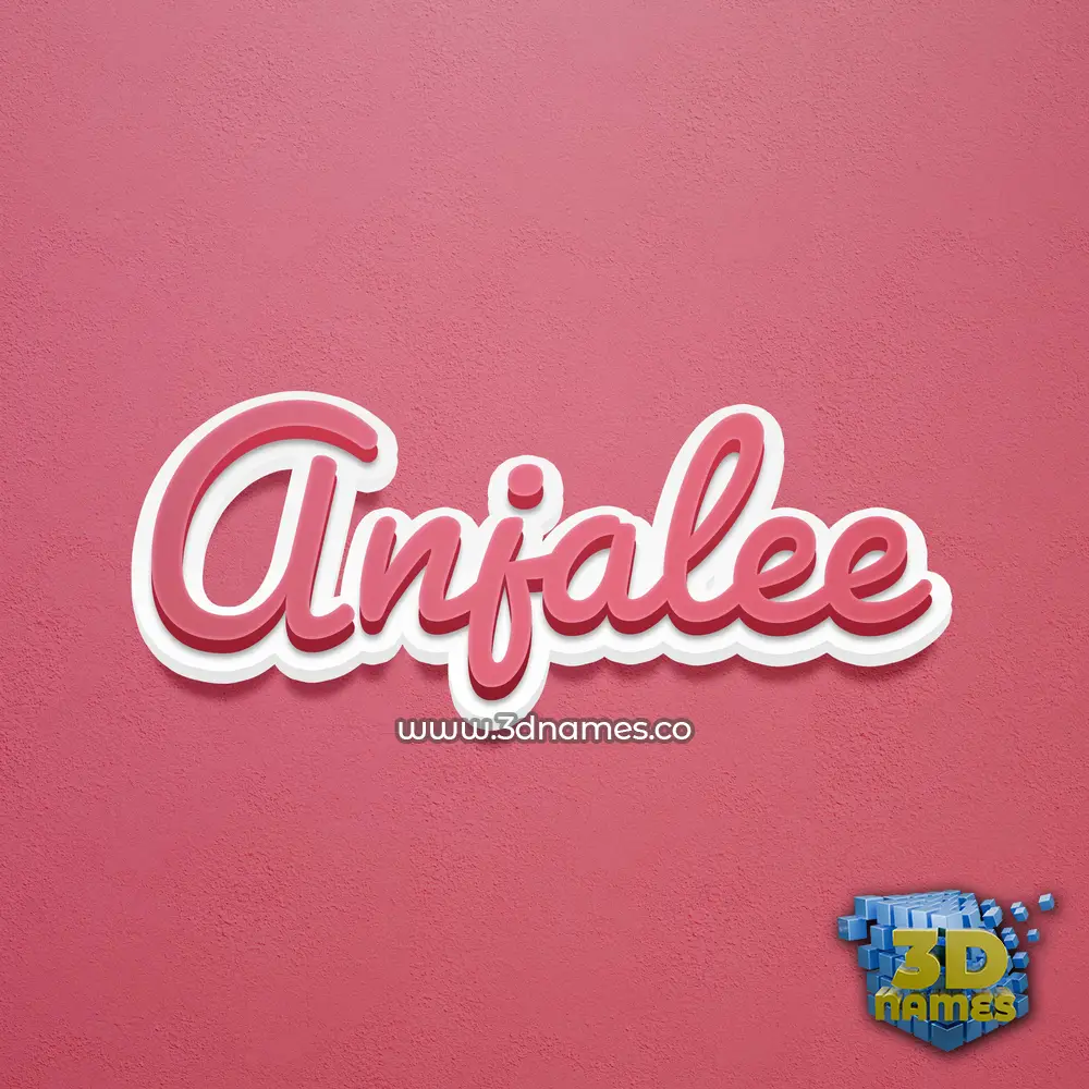 anjalee in Red Scribble style - 3D name wallpaper