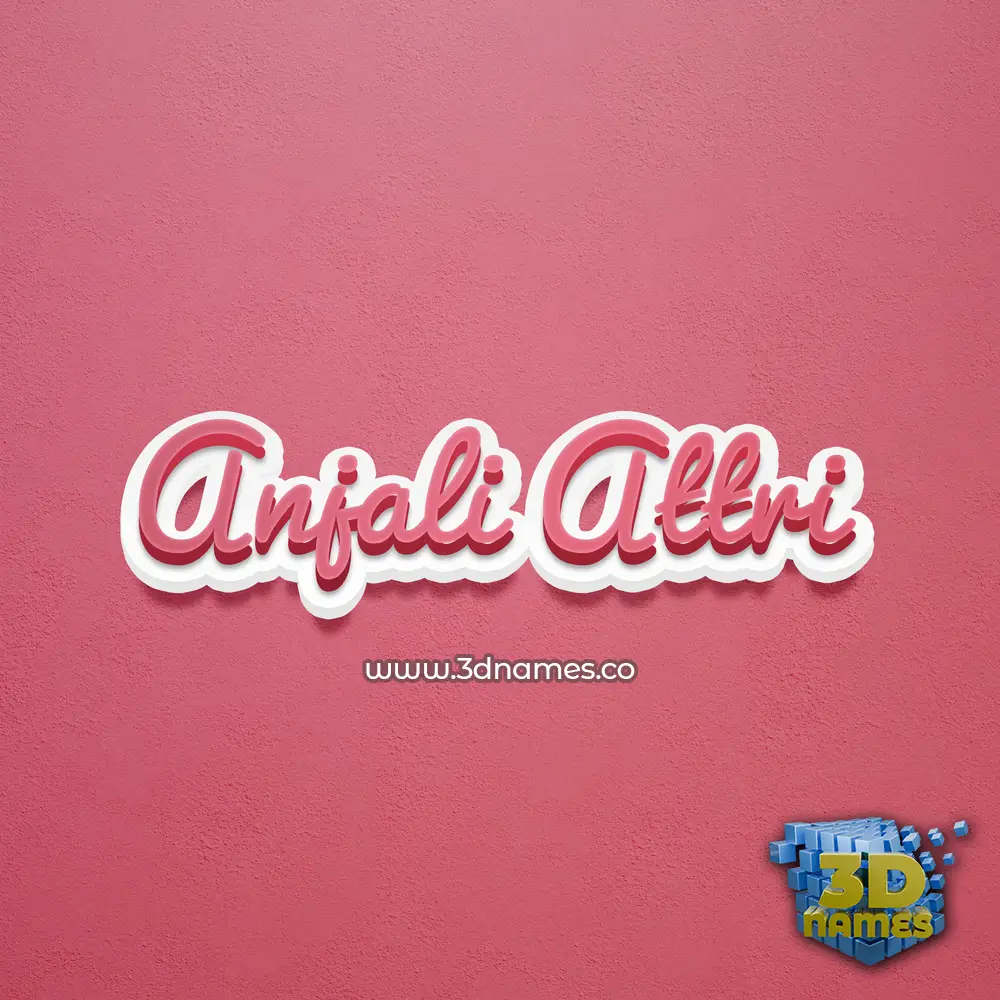 anjali attri in Red Scribble style - 3D name wallpaper