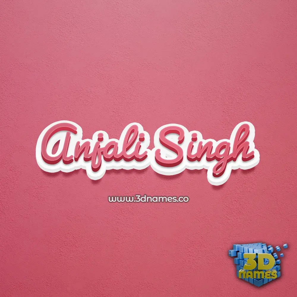 anjali singh in Red Scribble style - 3D name wallpaper