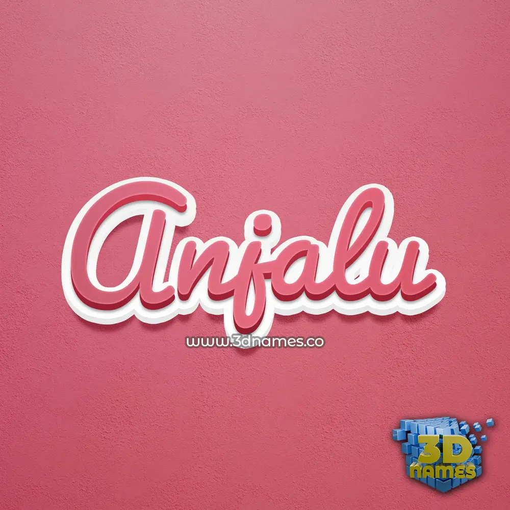anjalu in Red Scribble style - 3D name wallpaper