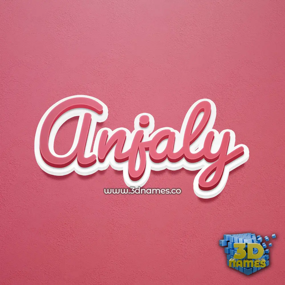 anjaly in Red Scribble style - 3D name wallpaper