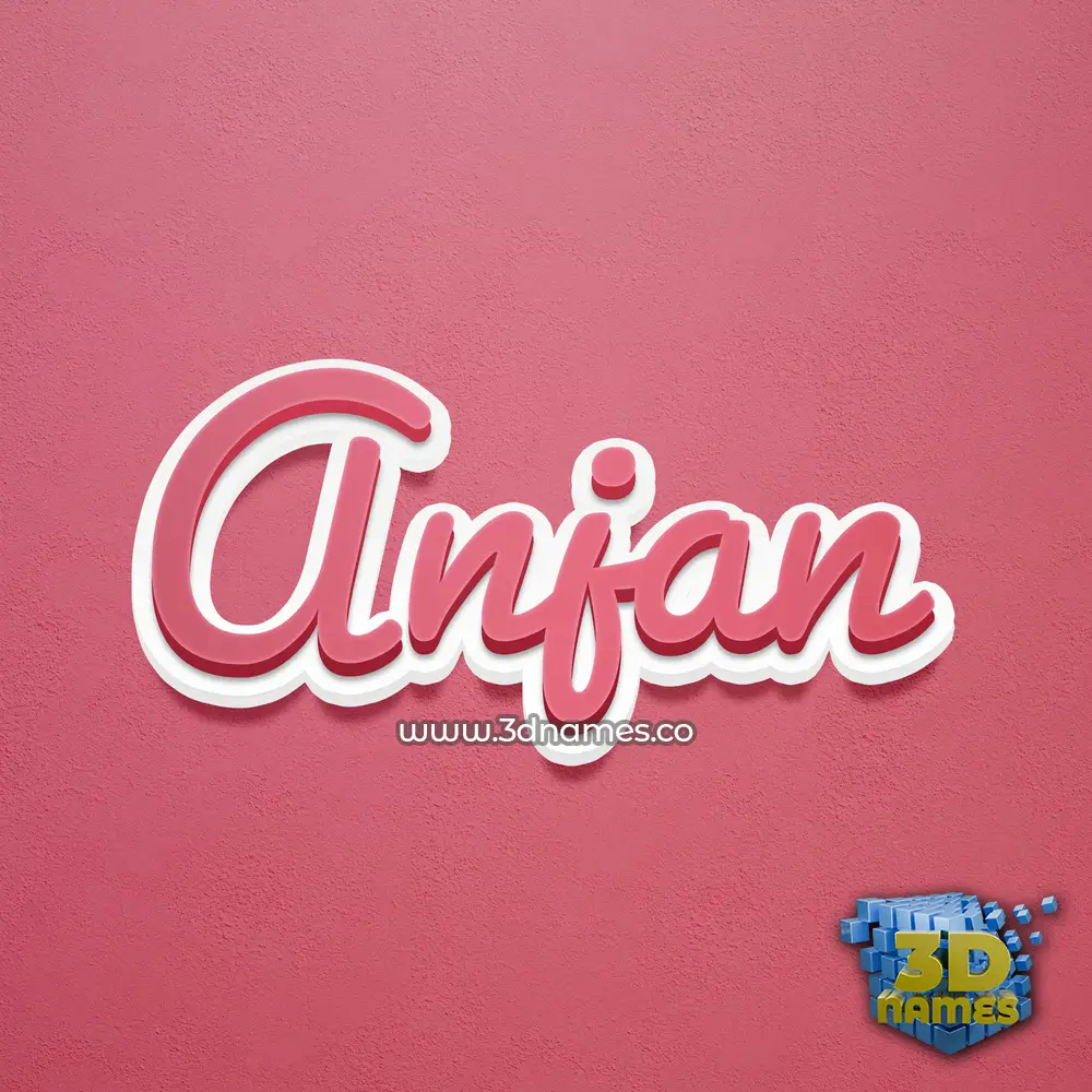 anjan in Red Scribble style - 3D name wallpaper