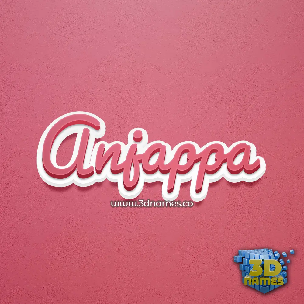 anjappa in Red Scribble style - 3D name wallpaper