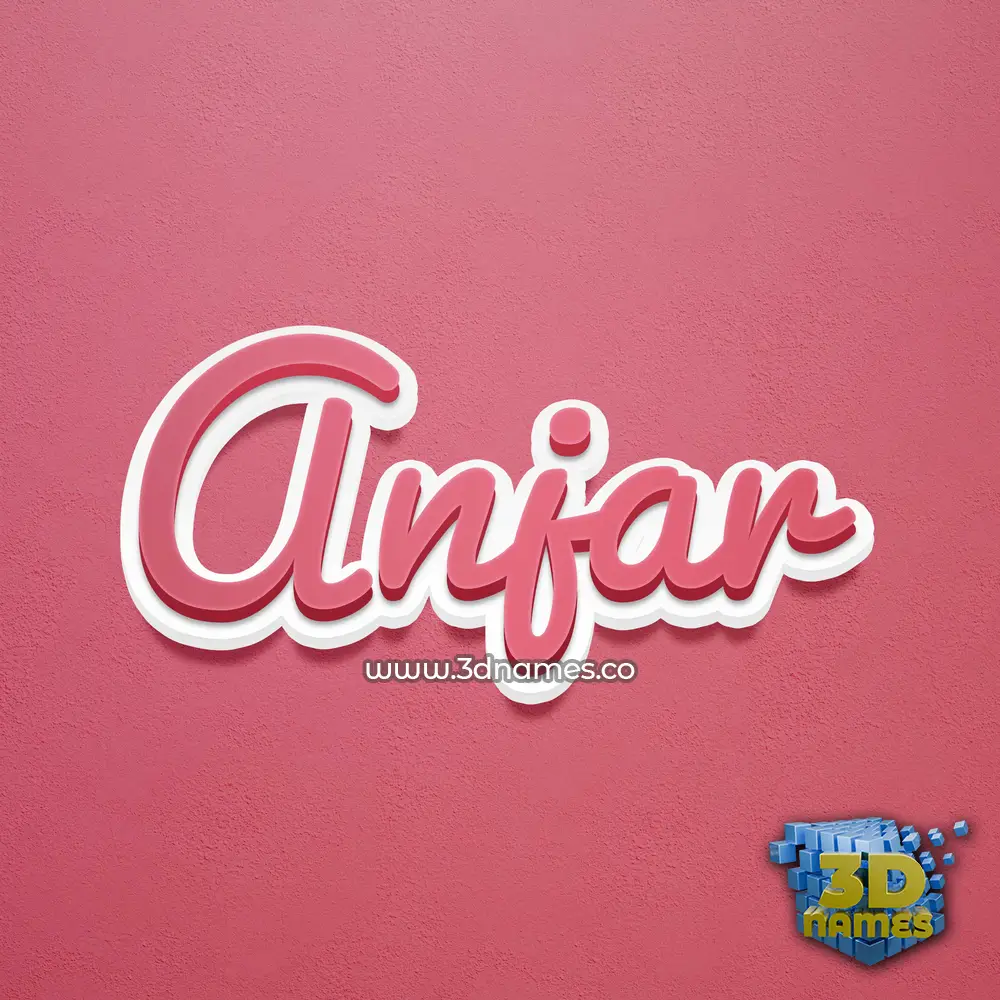 anjar in Red Scribble style - 3D name wallpaper
