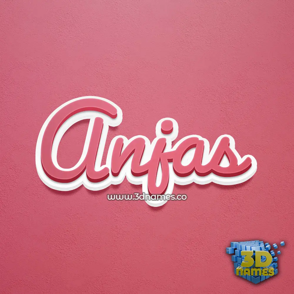 anjas in Red Scribble style - 3D name wallpaper
