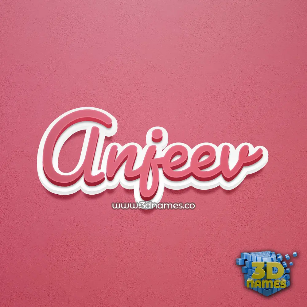 anjeev in Red Scribble style - 3D name wallpaper