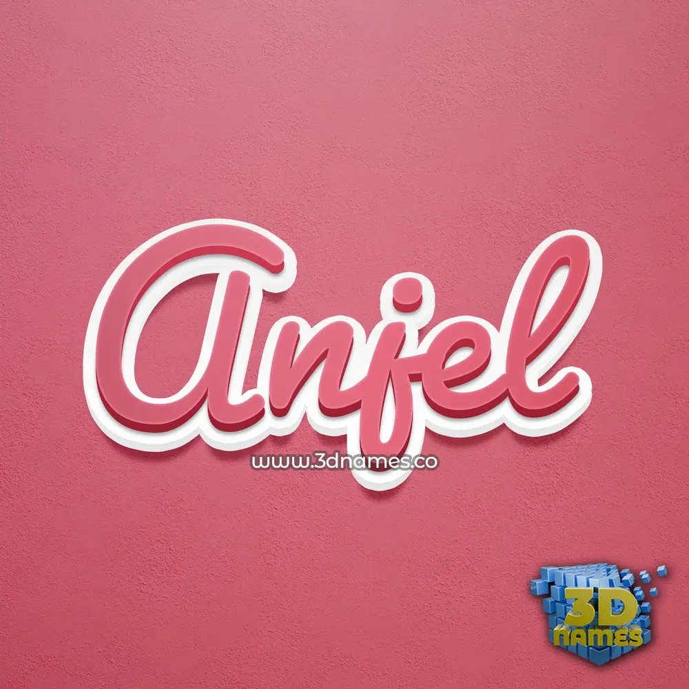 anjel in Red Scribble style - 3D name wallpaper