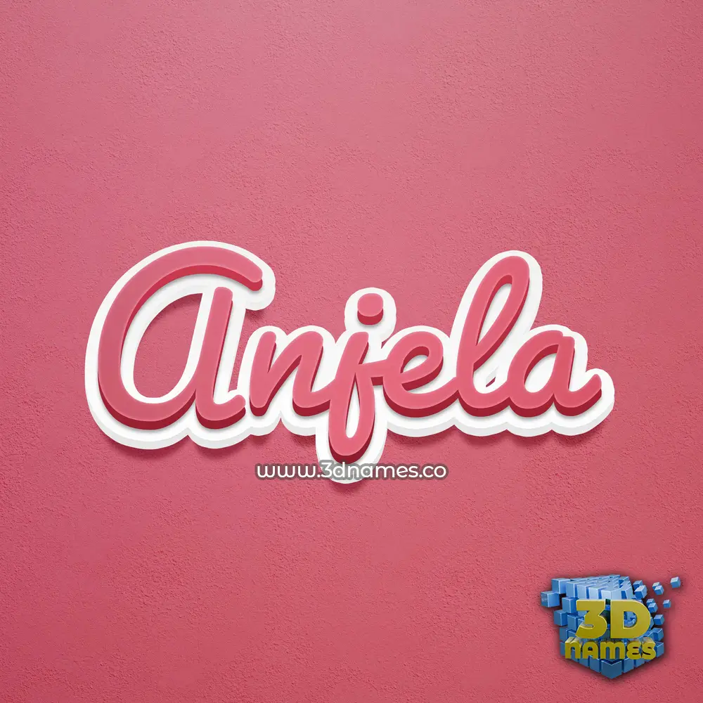 anjela in Red Scribble style - 3D name wallpaper
