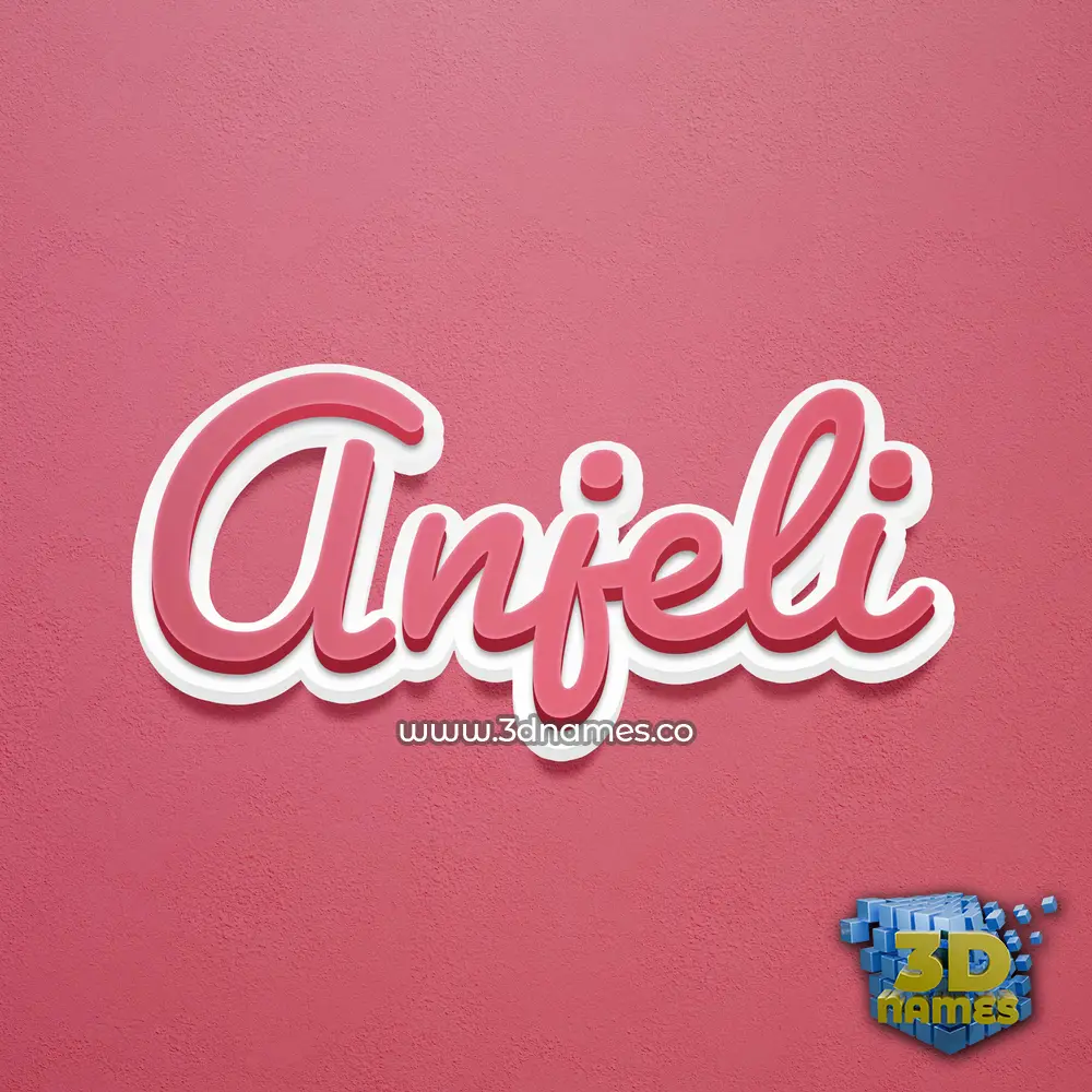 anjeli in Red Scribble style - 3D name wallpaper