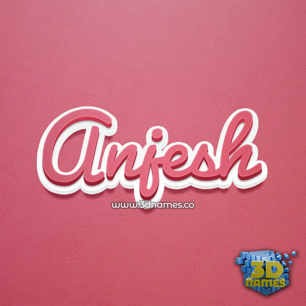 anjesh in Red Scribble style - 3D name wallpaper