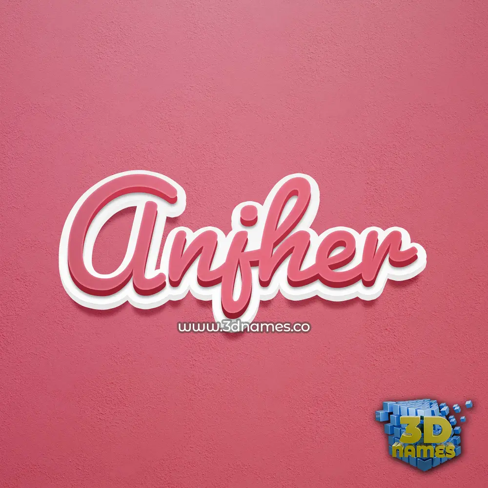 anjher in Red Scribble style - 3D name wallpaper